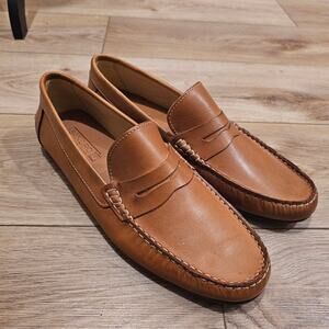 NWOT Sandro Moscoloni Tan Leather Penny Loafer Size 12